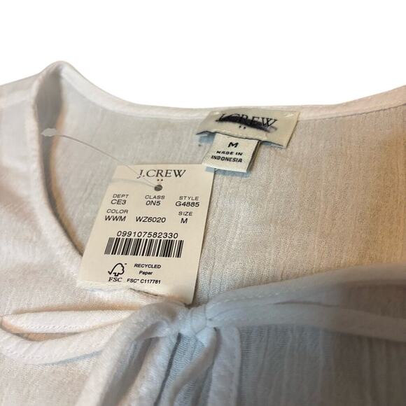 NWT J.Crew White Fringe Beach Tunic Cover-Up Multi Trim Tassel Size M - Picture 6 of 7